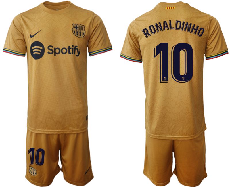 Men 2022-2023 Club Barcelona away yellow 10 Soccer Jersey1